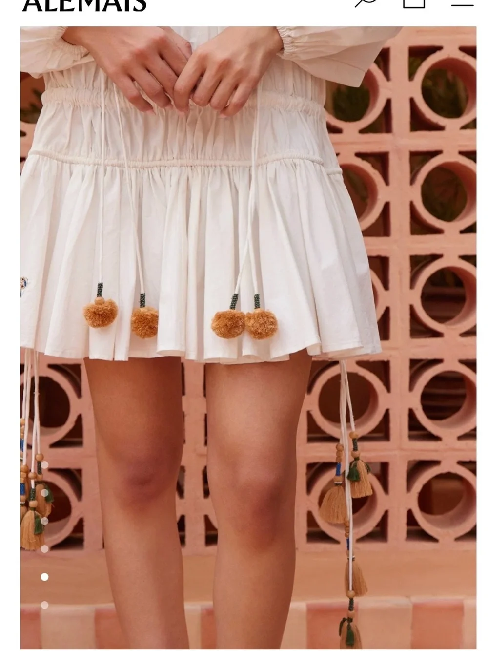Alemais White Embroidered Mini Dress